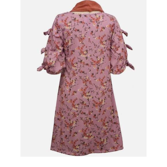 Bonnie Jean Girls Knit Dress Novelty Tie Sleeves  Matching Scarf Size 10 NWT - Picture 2 of 4